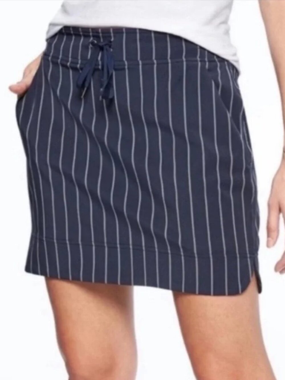 Athleta Printed Midtown Skort 10 Blue/White Stripe